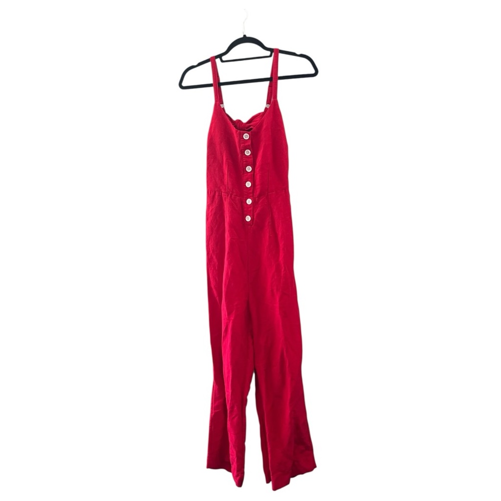 Rails Teresa Button Front Jumpsuit Wide Leg Tie Back Cayenne Size Small S